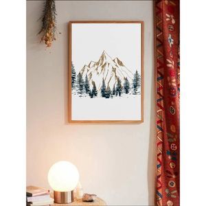 Canvas "Woods & Mountains" Wall Art, Minimalist
